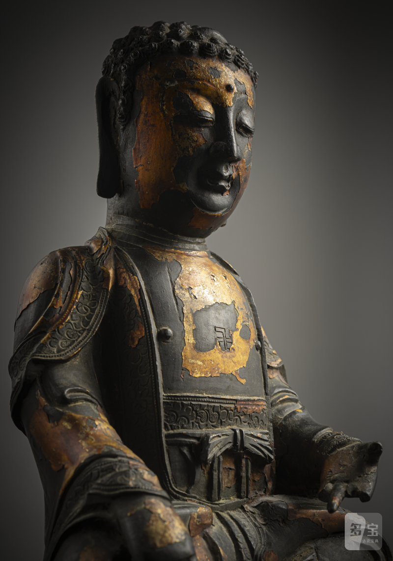 A bronze figure of seated Buddha Shakyamuni - 图5